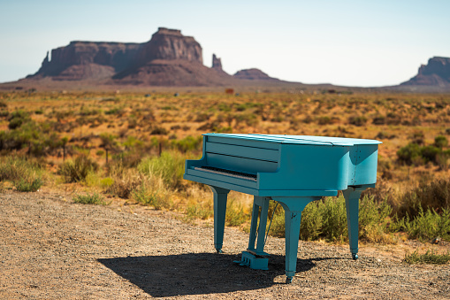 Piano in the Arizona desert