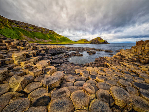 istock Hexagonal Basalt columns - Giant's Causeway on Northern Ireland Shore 2138003551