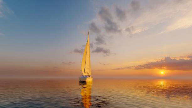 istock Yacht in the sea. 2138004602