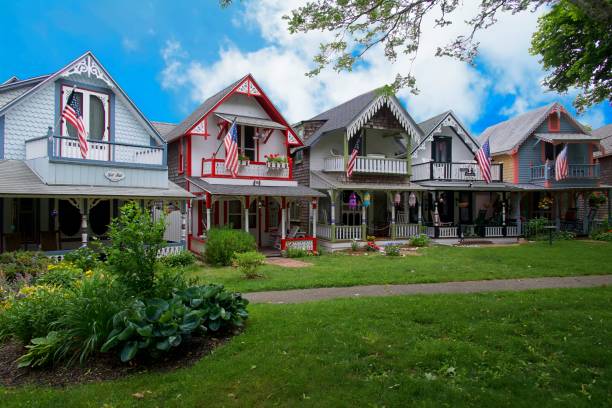 istock Row of Gingerbread Houses 2138090553