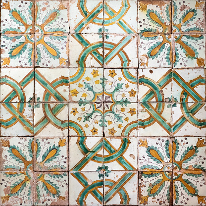 Santa Fe Style: Antique Mexican Wall Tiles, Adobe Wall