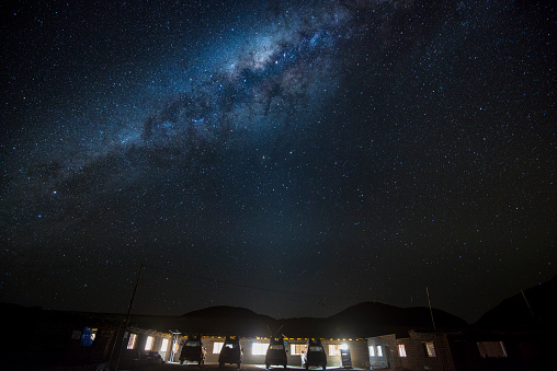Milky way on the Salar de Uyuni in Bolivia.