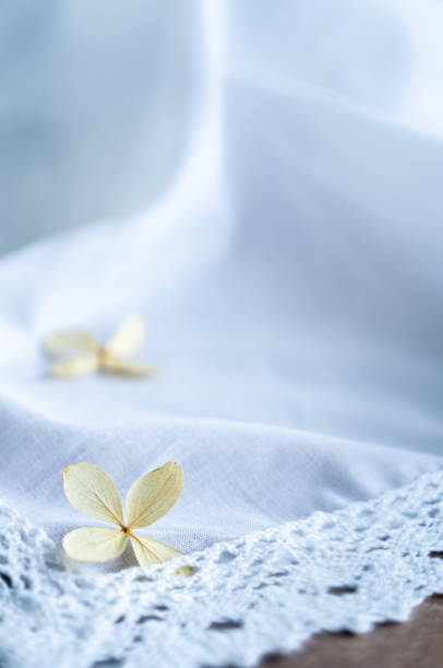Baby's breath on a white fabric background