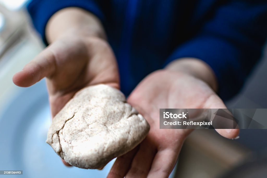 Modeling Dough Example Child Having Fun Modeling Dough Authentic Activity For Fine Motor ...