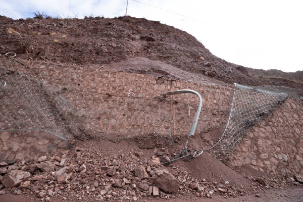 istock Landslip road landscape in tibet , China 2138137675