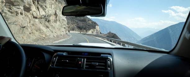 istock Driving car on the high altidue road, China 2138139802