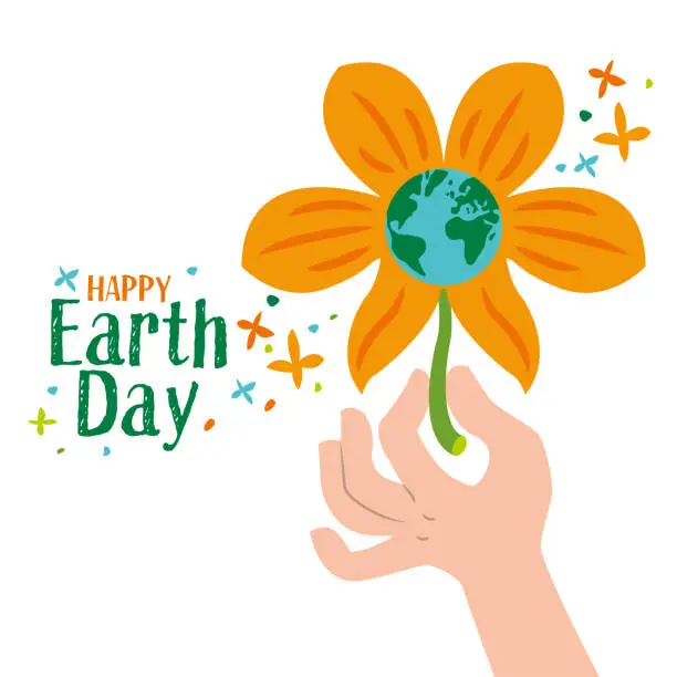 Vector illustration of Happy Planet Earth Day Environment and Ecology Protection