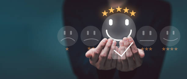 istock Customer Satisfaction Survey concept, 5-star satisfaction, service experience rating online application. 2138161783