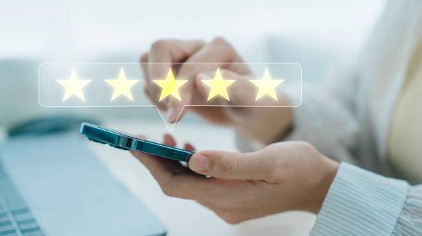 istock Customer Satisfaction Survey concept, 5-star satisfaction, service experience rating online application. 2138162320