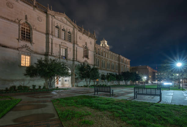 istock Night View of the Texas Tech Administration Building 2138211354