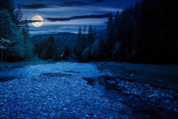 istock river flows through the valley of carpathian mountains at night 2138288276