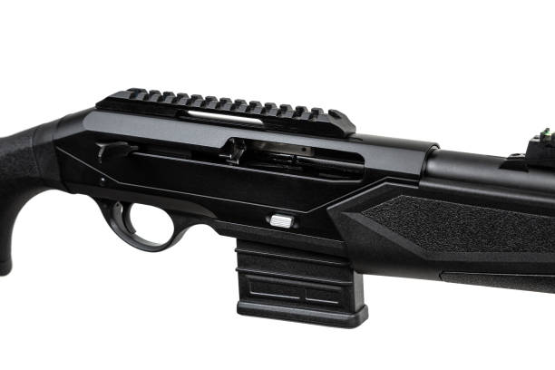 istock Semi-automatic rifled carbine. Hunting rifle with a plastic butt. Isolate on a white background. 2138304241
