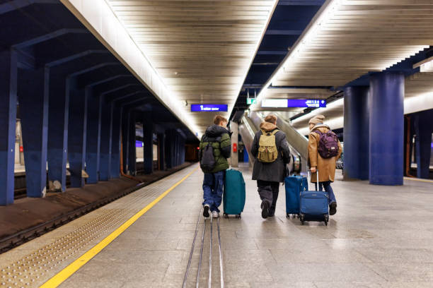 istock Teenagers walking on underground railroad platform on a winter day 2138345090