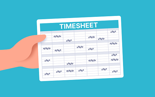 Time sheet timesheet schedule time card working employment concept.