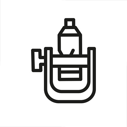 Paint tube extruder icon for web, mobile, promo for art, drawing supplies, hobby themes. Single outline, vector illustration.