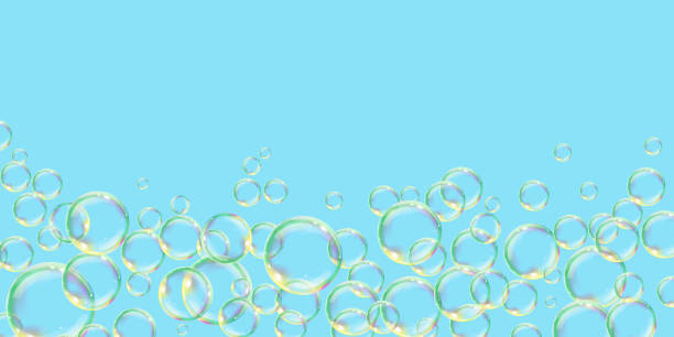 transparent liquid forms water drops soap bubble. - spectrum geometry refraction sphere点のイラスト素材／クリップアート素材／マンガ素材／アイコン素材