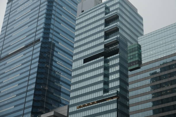 modern office building in the city, glass wall