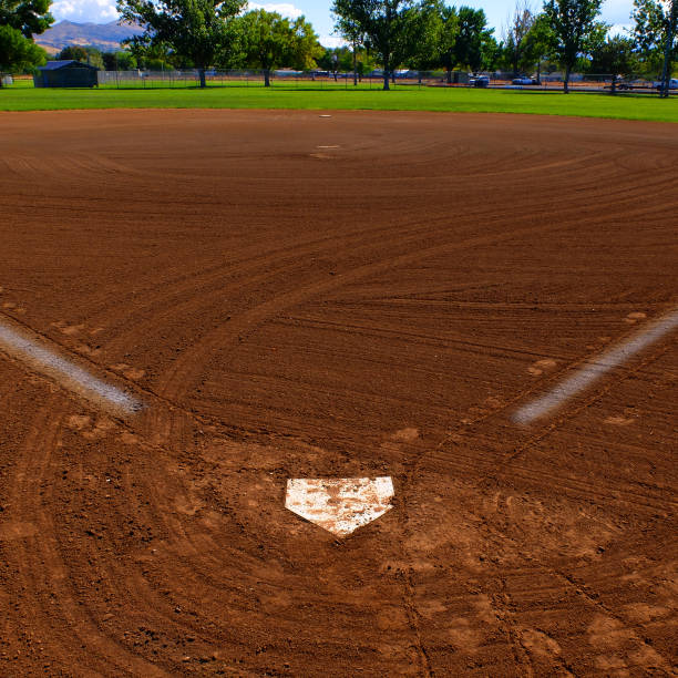 istock Baseball Homeplate with Baselines on Ball Diamond 2138531298