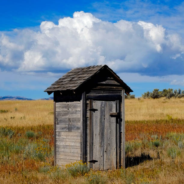 istock Old Outhouse in Ghost Town Countryside Abandoned Historical Area 2138531299