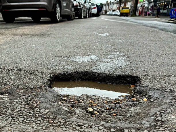Potholes_UK_Eastbourne_03 stock photo