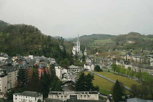 General view of Lourdes (65), France