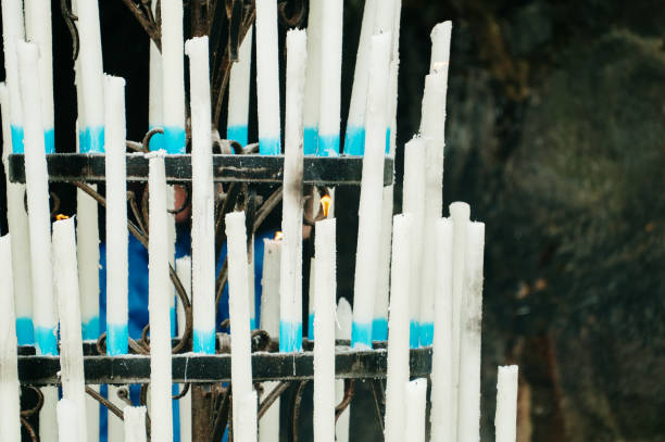 Candles in Massabielle grotto Lourdes