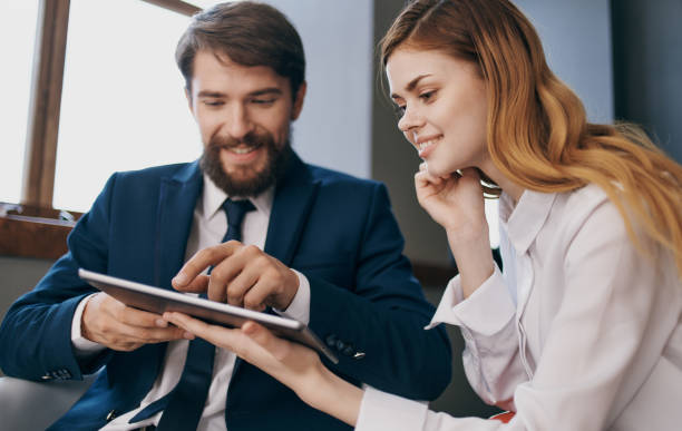 istock Man and woman internet communication technology professionals 2138693711