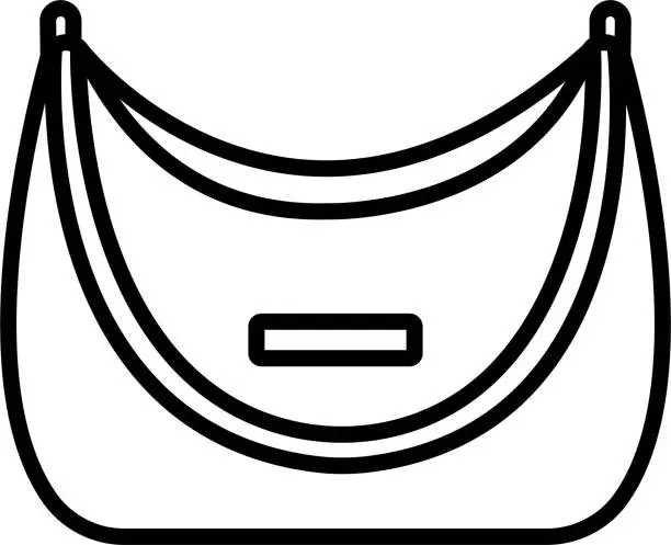 Vector illustration of Vanity bag outline vector illustration