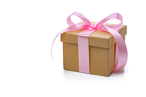 Blue gift box isolated on white background - Clipping path included