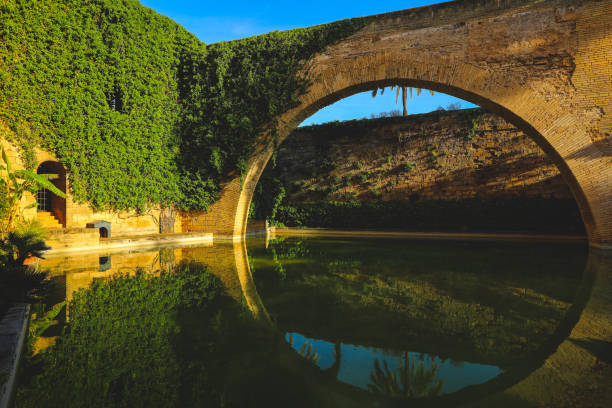 Big circle arch and reflection in water