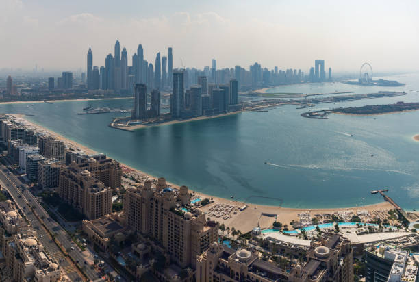 istock Palm Jumeirah Road and Dubai Marina 2138718925