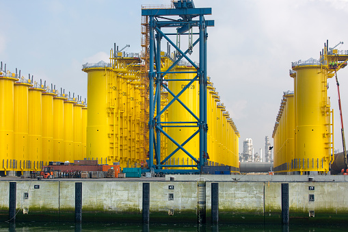 Heavy industry - monopiles for wind turbines, offshore foundations