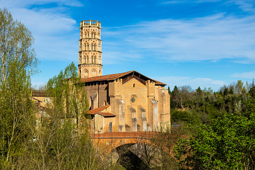 Cathedral of the Nativity of Mary in Rieux-Volvestre, near Toulouse, built in red bricks