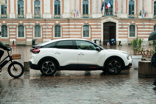 Toulouse, France - 26 March, 2024: A Citroen C4 in the city center of Toulouse, France.