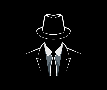 Agent or spy icon. Incognito vector logo collection.