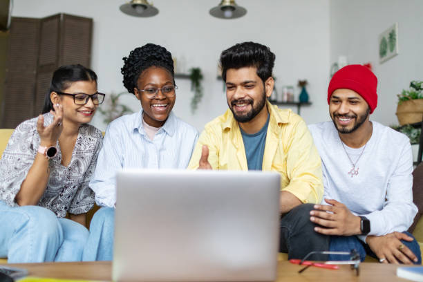 istock Friends having video call using laptop 2138868862