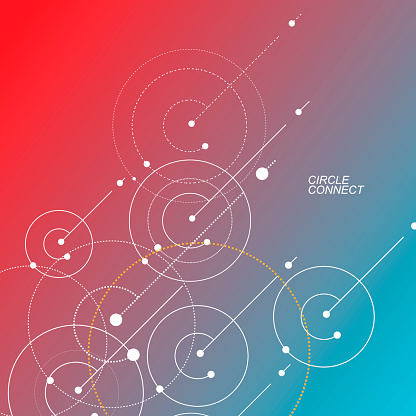Connect lines background. Network circles dots. Abstract connection element. Vector graphic design Communication pattern.