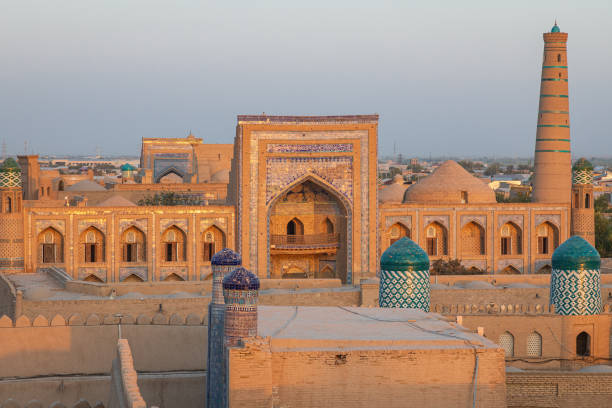 istock Islam Khodja Madrasa and minaret in Khiva. 2138893064