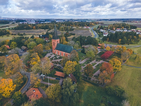 Views of Danmark in Uppsala, Sweden by Drone