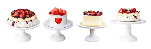 istock White beautiful cakes with strawberry, raspberry and blueberry, white background, isolated, close up, png 2138901525