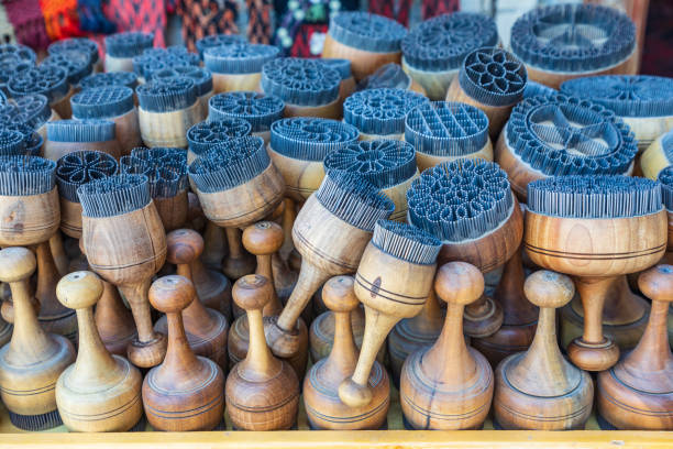 Bukhara, Uzbekistan, Central Asia. Tools for decorating baked goods at a market in Bukhara.