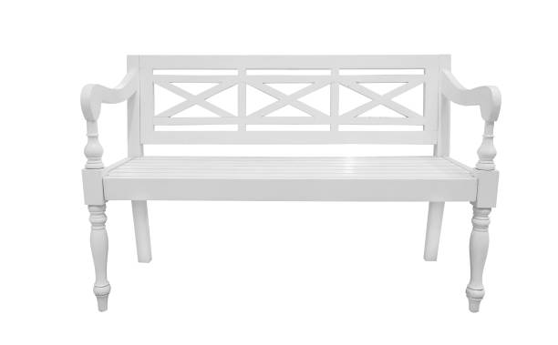 istock White wooden classic street  bench isolated on white background. 2138942682