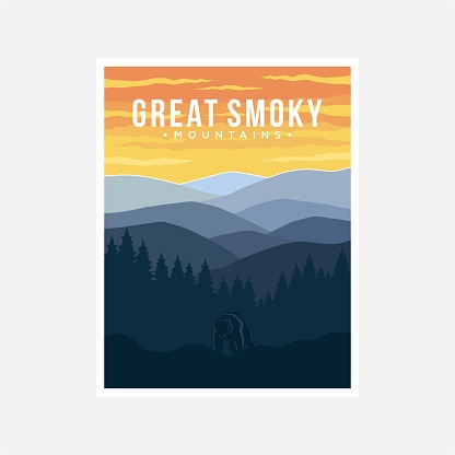 Great Smoky national park poster vector illustration design