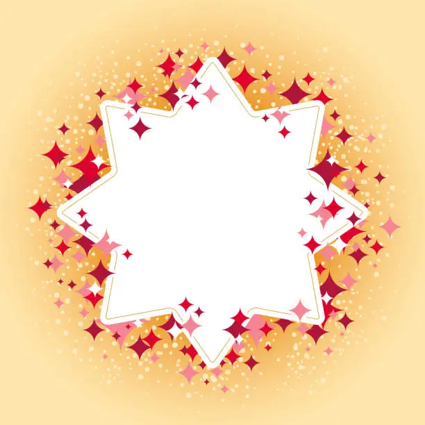 Vector illustration of Celebration blank star shaped frame