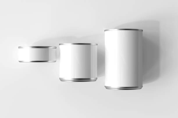 Food Tin Can Mockup 3D Rendering Isolated Background