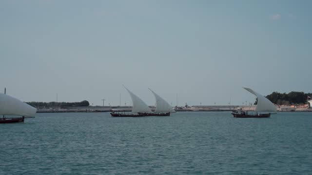 Vintage sailboat race festival in the Abu Dhabi harbor