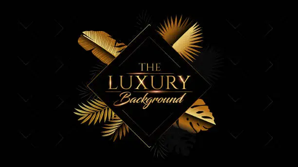 Vector illustration of Black and Golden Background. Modern abstract Template graphic Design. Elegant Looking Premium Layout. Marketing Promotional Banner. Event Backdrop. Birthday Creative Artwork. Luxury Background.