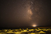 Celestial Coastline: Milky Way Magic Over Sea and Mountain