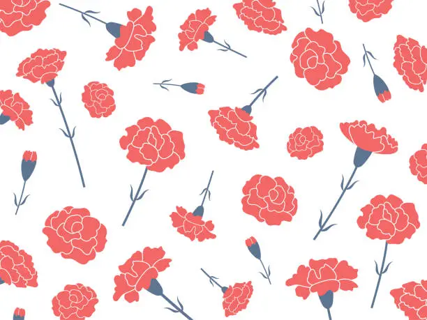 Vector illustration of Carnation pattern background_vector illustration