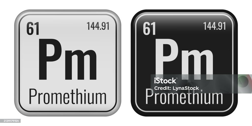 プロメチウムのシンボル周期表の化学元素白い背景で隔離されたベクトル図ガラスの看板 アルカリのベクターアート素材や画像を多数ご用意